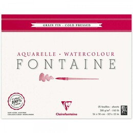 Clairefontaine Fontaine Sulu Boya Defteri Blok %100 Pamuk 300 gr. 24x30 cm. 10 yaprak - 1