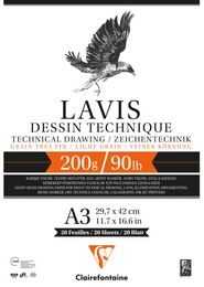 Clairefontaine Lavis Multi Teknik Eskiz Çizim Defteri 200 gr. A3 20 yp. - 1