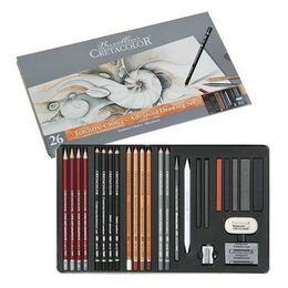 Cretacolor Teacher's Choice Advanced Drawing Set Karakalem Eskiz Çizim Seti Metal Kutu 27 Parça - 2