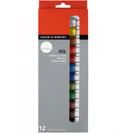 Daler Rowney Simply Oil Set 12 Renk x 12 ml. Yağlı Boya Seti - 1