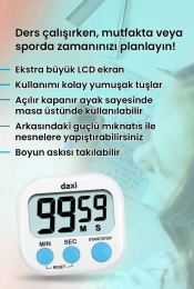 Daxi Dijital Zamanlayıcı Geri Sayım Özellikli Alarmlı Kronometre BEYAZ - 3