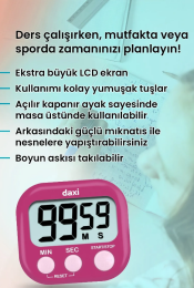 Daxi Dijital Zamanlayıcı Geri Sayım Özellikli Alarmlı Kronometre FUŞYA - 2