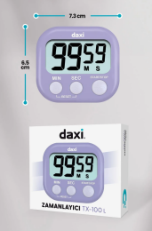 Daxi Dijital Zamanlayıcı Geri Sayım Özellikli Alarmlı Kronometre LİLA - 4