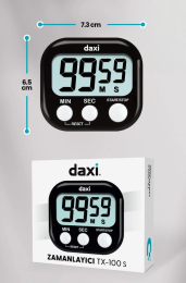 Daxi Dijital Zamanlayıcı Geri Sayım Özellikli Alarmlı Kronometre SİYAH - 4