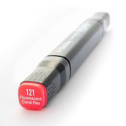 Del Rey Çift Uçlu Çizim Marker Kalemi 121 Fluorescent Coral Red - 1