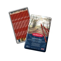 Derwent Drawing Pencils Renkli Çizim Kalemi Seti 12'li Teneke Kutu - 1