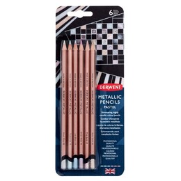 Derwent Metalik Renkli Kuru Boya Kalemi Seti 6′lı Blister Pastel - 1