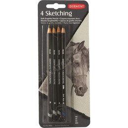 Derwent Sketching Pencils Karakalem Eskiz Çizim Kalemi Seti 4'lü Blister - 1