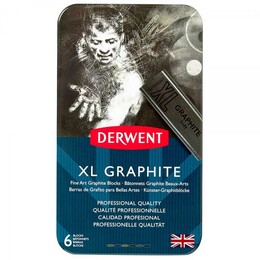 Derwent XL Graphite Block Kalın Grafit Füzen Seti 6'lı Teneke Kutu - 1