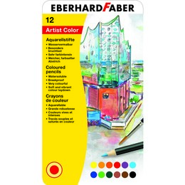 Eberhard Faber Artist Color Aquarell Sulu Boya Kalemi Seti 12 Renk Metal Kutu - 1