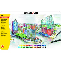 Eberhard Faber Artist Color Aquarell Sulu Boya Kalemi Seti 36 Renk Metal Kutu - 1