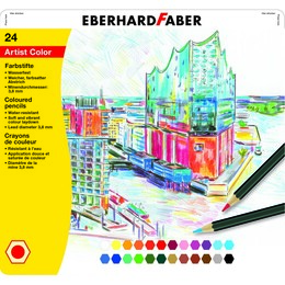 Eberhard Faber Artist Color Kuru Boya Kalemi Seti 24 Renk Metal Kutu - 1