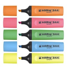 Edding 344 Highlighter Fosforlu İşaretleme Kalemi Seti 5 Renk - 1