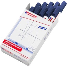 Edding 360 XL Whiteboard Marker Doldurulabilir Yazı Tahtası Kalemi 10'lu Kutu Mavi - 1