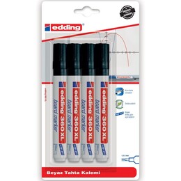 Edding 360 XL Whiteboard Marker Doldurulabilir Yazı Tahtası Kalemi Seti 4'lü Siyah - 1