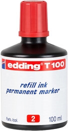 Edding T100 Permanent Marker Mürekkebi 100 ml. KIRMIZI - 1