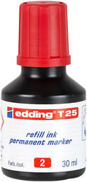 Edding T25 Permanent Marker Mürekkebi 30 ml. KIRMIZI - 1