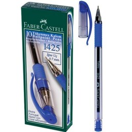 Faber Castell 1425 İğne Uçlu Tükenmez Kalem 10'lu Kutu MAVİ - 1