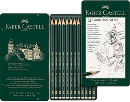 Faber Castell 9000 Dereceli Kalem Karakalem Eskiz Çizim Seti (8B-2H) - 1