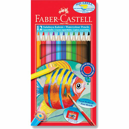 Faber Castell Aquarell Kuru Sulu Boya Kalemi Seti 12 Renk Karton Kutu - 1