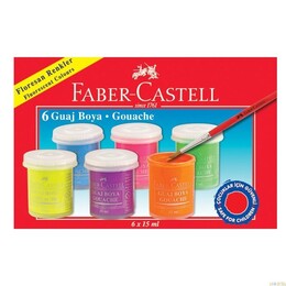 Faber Castell Floresan Guaj Boya Seti 6 Renk x 15 ml. - 1