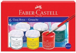 Faber Castell Guaj Boya 6 Renk x 15 ml. Şişe - 1