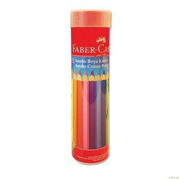 Faber Castell Jumbo Kuru Boya 12 Renk Metal Tüp - 1