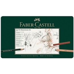 Faber Castell Pitt Monochrome Karakalem Eskiz Çizim Seti 33 Parça - 2