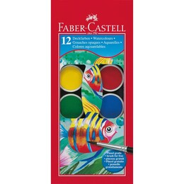 Faber Castell Sulu Boya 12 Renk Büyük Tablet - 1