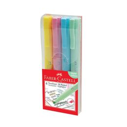 Faber Castell Textliner 38 Fosforlu İşaretleme Kalemi Seti 4 Renk Pastel Renkler - 1