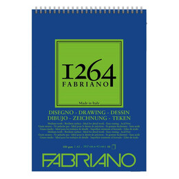 Fabriano 1264 Drawing Paper Üstten Spiralli Eskiz Çizim Defteri 180 gr. A3 50 yaprak - 1