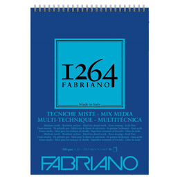 Fabriano 1264 Mix Media Üstten Spiralli Çok Amaçlı Eskiz Çizim Defteri 300 gr. A3 30 yaprak - 1