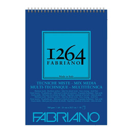 Fabriano 1264 Mix Media Üstten Spiralli Çok Amaçlı Eskiz Çizim Defteri 300 gr. A4 30 yaprak - 1