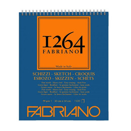 Fabriano 1264 Sketch Paper Üstten Spiralli Eskiz Çizim Defteri 90 gr. 30X30 cm. 120 yaprak - 1