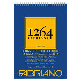 Fabriano 1264 Sketch Paper Üstten Spiralli Eskiz Çizim Defteri 90 gr. A3 120 yaprak - 1