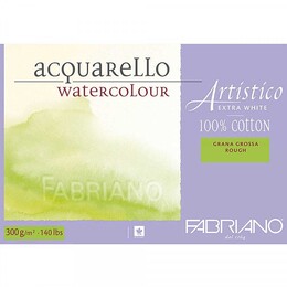 Fabriano Artistico Extra White Sulu Boya Defteri Blok Rough - Kalın Doku 300 gr. 26x36 cm. 12 yaprak - 1