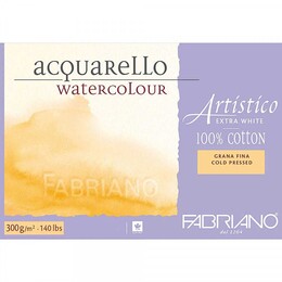 Fabriano Artistico Extra White Sulu Boya Defteri Soğuk Baskı - Orta Doku 300 gr. 31x41 cm. 12 yaprak - 1