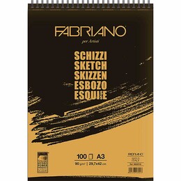 Fabriano Schizzi Sketch Pad Spiralli Eskiz Çizim Defteri 90 gr. A3 100 yaprak - 1