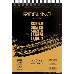 Fabriano Schizzi Sketch Pad Spiralli Eskiz Çizim Defteri 90 gr. A5 60 yaprak - 1