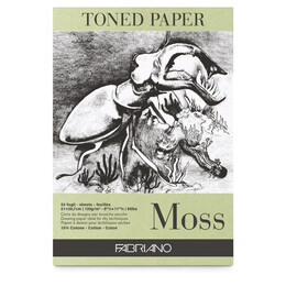 Fabriano Toned Paper Moss Eskiz Çizim Defteri Yosun Rengi 120 gr. A4 50 yaprak - 1