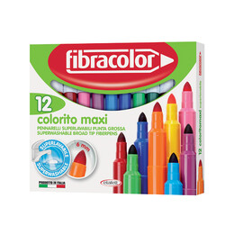 Fibracolor Colorito Maxi Kalın Keçeli Kalem 12 Renk - 1