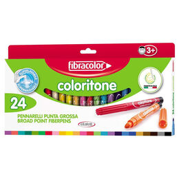 Fibracolor Coloritone Kalın Uçlu Keçeli Kalem 24 Renk - 1