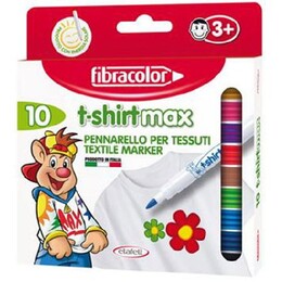 Fibracolor T-shirtmax Kalıcı Tekstil Kumaş Boyama Kalemi Seti 10 Renk - 1