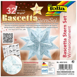 Folia Bascetta Stern Çift Taraflı Origami Kağıdı 15x15 cm. 32 Yaprak KIŞ MOTİFİ BEYAZ - 1