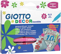 Giotto Decor Textile Kumaş Boyama Kalemi Seti 6 Renk - 1