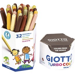 Giotto Turbo Color Skin Tones Keçeli Kalem 32'li Pot Ten Renkleri - 1