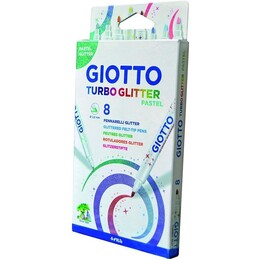 Giotto Turbo Glitter Simli Keçeli Kalem 8 Renk Pastel Tonlar - 1