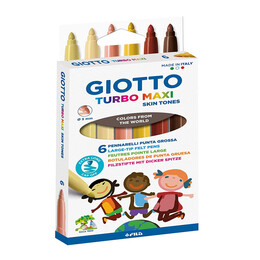 Giotto Turbo Maxi Skin Tones Keçeli Boya Kalemi 6 Renk Ten Renkleri - 1