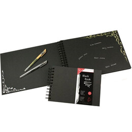 Hahnemühle Black Book Eskiz Çizim Defteri (Eskiz, Pastel, Scrapbook) 250 gr. A4 30 yaprak - 1