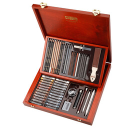 Koh-i Noor 8896-01 Gioconda Artist's Set Karakalem Eskiz Çizim Seti 54 Parça Ahşap Kutulu - 1